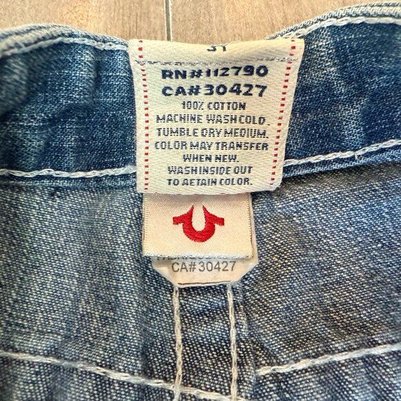 True Religion Jeans Joey Super T Straight Leg Distressed Womens 31x34 - Picture 8 of 10